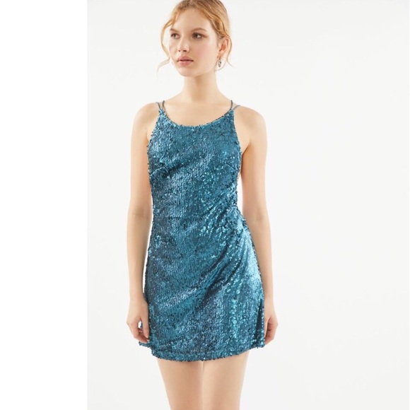 UO Sequinned Backless Mini Dress - Picture 3 of 5